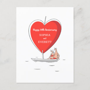 Postale Bonne 50e anniversaire de Mariage Carte Coeur de b