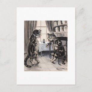 Postale Bonne amélioration bientôt Vintage carte de chat