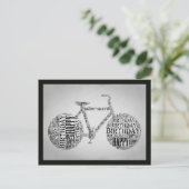 Postale Bonne Anniversaire Typographie de vélo Carte posta (Debout devant)
