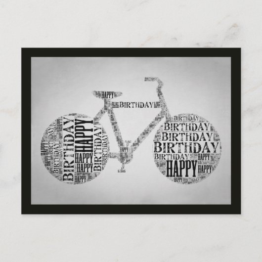 Postale Bonne Anniversaire Typographie de vélo Carte posta (Devant)