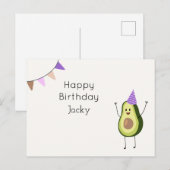 Postale Bonne carte Avocado anniversaire (Devant / Derrière)