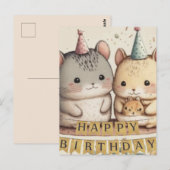 Postale Bonne carte d'anniversaire (Devant / Derrière)