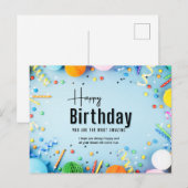 Postale Bonne carte d'anniversaire (Devant / Derrière)