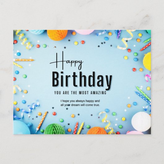 Postale Bonne carte d'anniversaire (Devant)