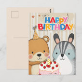 Postale Bonne carte d'anniversaire (Devant / Derrière)