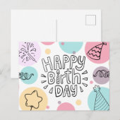 Postale Bonne carte d'anniversaire (Devant / Derrière)