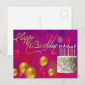 Postale Bonne carte d'anniversaire (Devant / Derrière)