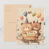 Postale Bonne carte d'anniversaire (Devant / Derrière)