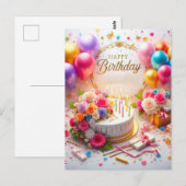 Postale Bonne carte d'anniversaire (Devant / Derrière)