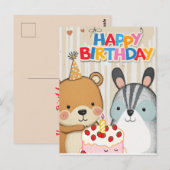 Postale Bonne carte d'anniversaire (Devant / Derrière)