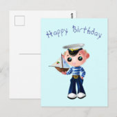Postale Bonne carte d'anniversaire avec Petit Garçon (Devant / Derrière)