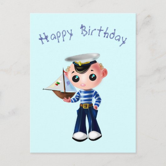 Postale Bonne carte d'anniversaire avec Petit Garçon (Devant)