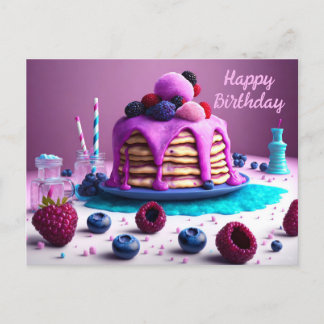 Postale Bonne carte d'anniversaire, Pancakes aux baies,