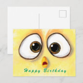 Postale Bonne carte d'anniversaire Poulets surpris grands  (Devant / Derrière)