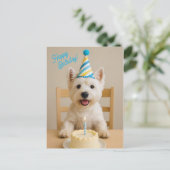 Postale Bonne carte d'anniversaire Westie (Debout devant)