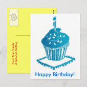 Postale Bonne carte de gâteau d'anniversaire (Devant / Derrière)