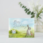 Postale Bonne carte de lapin d'anniversaire (Debout devant)