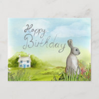 Bonne carte de lapin d'anniversaire