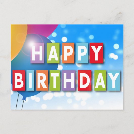 Postale Bonne carte de voeux d'anniversaire 1 (Devant)