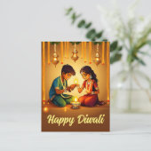 Postale Bonne carte de voeux Diwali (Debout devant)