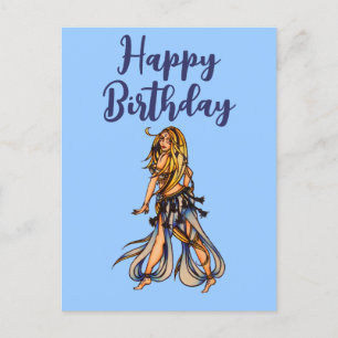 Postale Bonne carte de voeux pour danseuse du ventre d'ann