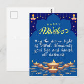 Postale Bonne carte Diwali Post (Devant / Derrière)