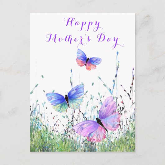 Postale Bonne carte mère's Day Papillons Flying Spring (Devant)