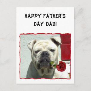 Postale Bonne Fête des pères papa bulldog carte de voeux