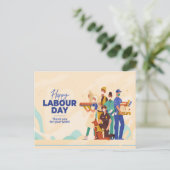 Postale BONNE ILLUSTRATION JOURNÉE DU TRAVAIL DESIGN Carte (Debout devant)