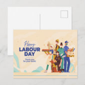 Postale BONNE ILLUSTRATION JOURNÉE DU TRAVAIL DESIGN Carte (Devant / Derrière)