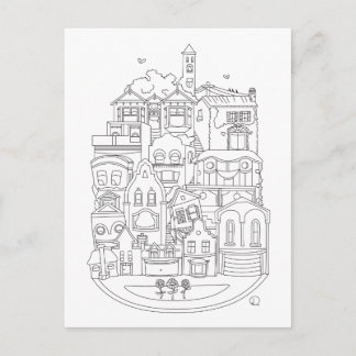 Postale Bonne nouvelle couleur de maison dans carte postal