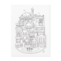 Bonne nouvelle couleur de maison dans carte postal