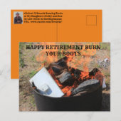 POSTALE BONNE RETRAITE BRÛLER VOTRE CARTE POST BOOTS (Devant / Derrière)