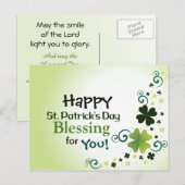 Postale Bonne Saint Patrick Bénédiction pour vous Carte po (Devant / Derrière)