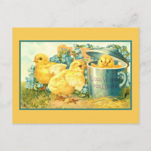 Postale Bons Voeux Pour Pâques ... Carte Pâques vintage