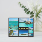 Postale Bora Bora multiple image collage noir carte postal (Debout devant)