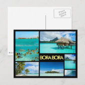 Postale Bora Bora multiple image collage noir carte postal (Devant / Derrière)