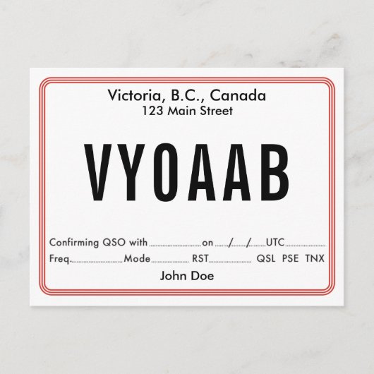 Postale Bordure arrondie rétro de la carte QSL (Devant)