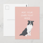 Postale Bordure Collie Nom de chien personnalisé Carte pos (Devant / Derrière)