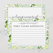 Postale Botanique Partager une carte d'assiduité funéraire (Devant / Derrière)