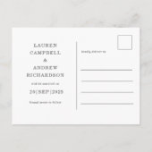 Postale Botanique & Script vert Enregistrer la date Carte (Dos)