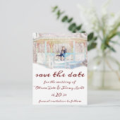 Postale Bougies D'Hiver & Neige Enregistrer La Date Carte  (Debout devant)