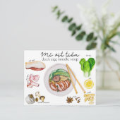 Postale Bouillon de nouilles à l'oeuf de canard - Carte po (Debout devant)