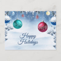 Boules de Noël Carte de Vœux Hivernale