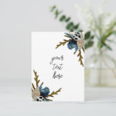 Postale Bouquet floral côtier carte de voeux pliée marine (Debout devant)