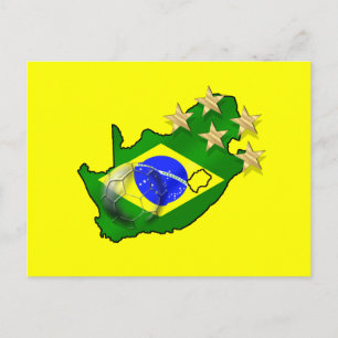 Postale Brésil Drapeau Afrique du Sud Carte Cadeaux brésil