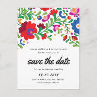 Broderie mexicaine Enregistrer la date Carte posta