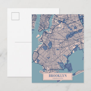 Postale Brooklyn États-Unis Carte de la ville venteuse Voy