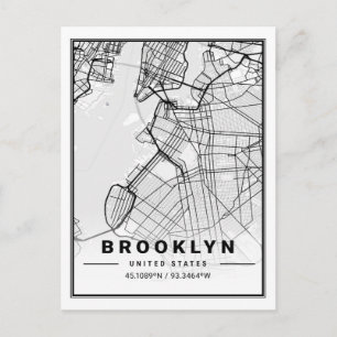 Postale Brooklyn New York États-Unis Travel City Carte