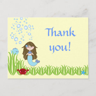 Postale Brown sirène mignonne anniversaire merci carte pos